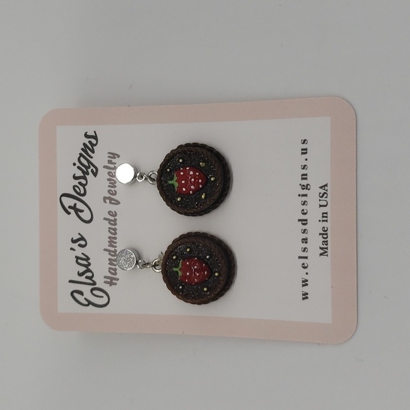 747- Dessert Statement Handmade Earrings NWT - Picture 1 of 3